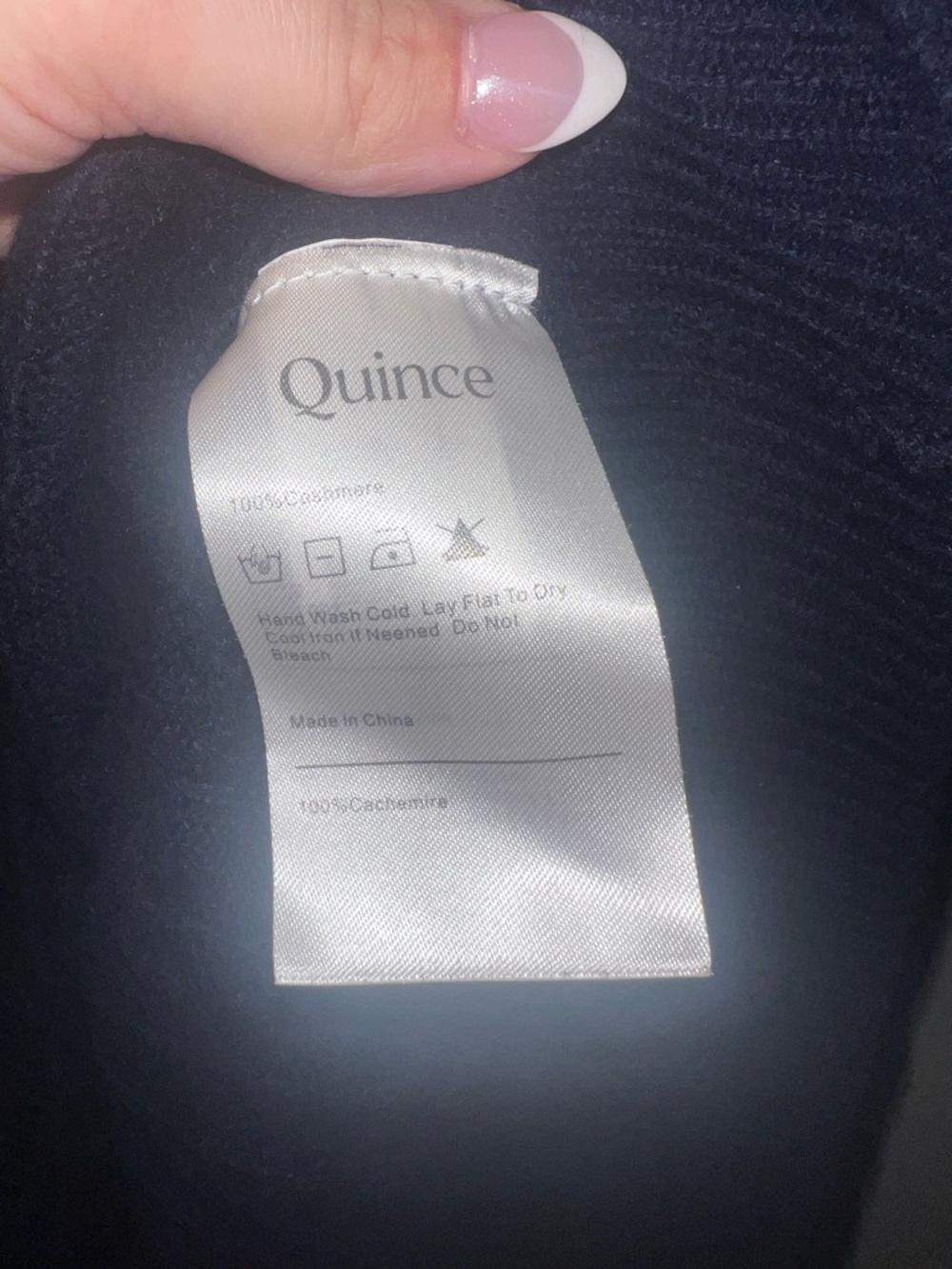 Quince 100% Cashmere Cable Knit Sweater XXL NWT Mens Navy Blue - Picture 7 of 8